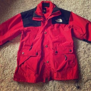 The North Face goretex red jacket